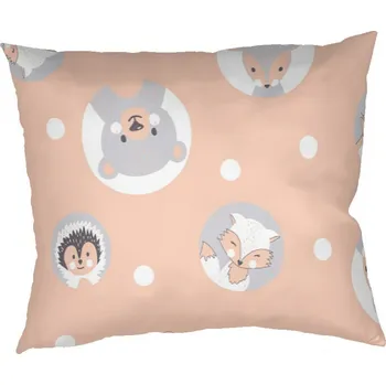 Povlečení DADKA VRACOV Povlak na polštář bavlna Zvířátka meruňková 40x40 cm Varianta: Povlak na polštář bavlna Zvířátka meruňková 40x50 cm, Značka: Dadka