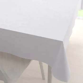 ubrus Teflonový obdélníkový ubrus TF-100 Bílé ornamenty s lístky 50x100 cm