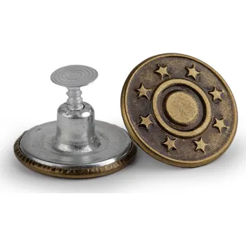 Knoflík Riflový knoflík Jeans velikost 32", malé, 11 staromosaz