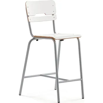 Školní židle SCIENTIA, sedák 360x360 mm, výška 650 mm, stříbrná/bílá