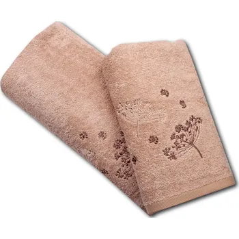 Ručník K-TEX Froté výšivka Camilla - Světle hnědá - Ručník a osuška Varianta: Ručník