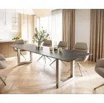 DELIFE Jídelní stůl Edge 300x100 keramika Laminam® Nero Greco antracitová nerezová ocel široký