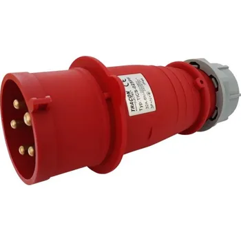 Elektrická zásuvka Tracon TICS-025PF Spojovací průmyslová vidlice s možností změny sledu fází 32A, 400V, 3P+N+E, 6h, IP44 (Tracon TICS-025PF)