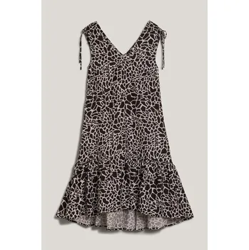 Dámské oblečení ŠATY KARL LAGERFELD LINEN BLEND DRESS GIRAFFE BLACK/WHITE