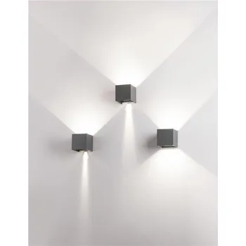 Nástěnné svítidlo NOVALUCE Venkovní nástěnné svítidlo COMO tmavě šedý hliník LED 2x3W 3000K 3000K 220-240V nastavitelný úhel 0-90st. IP54 - NOVA LUCE