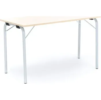 Jídelní stůl Skládací stůl NICKE, 1200x500x720 mm, stříbrný rám, lamino bříza
