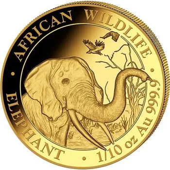 Zlatá mince 100 Shillings Elephant (Slon africký) 1/10 Oz 2018 (African Wildlife Series)
