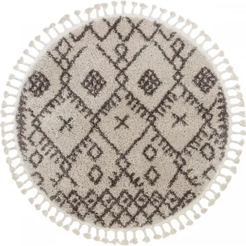 Koberec Hans Home Kusový koberec Berber Tanger B5940 cream and brown kruh - 120x120 (průměr) kruh