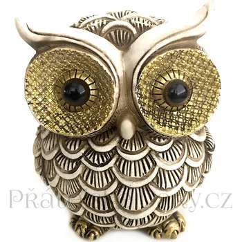 Krásná Sova Sovička zlatá 10 cm