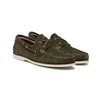 Pánské polobotky Polobotky Tommy Hilfiger Th Boat Shoe Core Suede FM0FM05387 Zelená 43