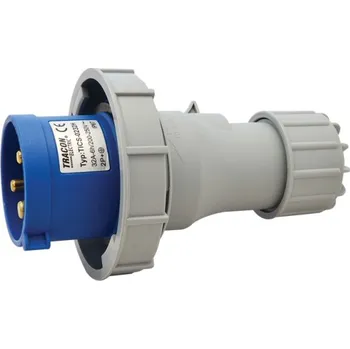Elektrická zásuvka Tracon TICS-0232H Průmyslová vidlice, se zvýšeným krytím 32A, 250V, 2P+E, 6h, IP67 (Tracon TICS-0232H)
