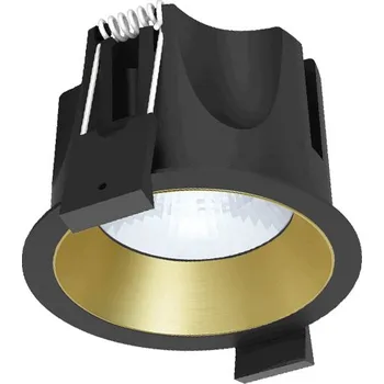 Illuxtron Malá zabudovaná bodovka Strada 68 LV-HE Teplota chromatičnosti / Stmívání: 4000 Kelvinů / Stmívatelné TRIAC, Barva vnější / barva vnitřní: Černá / Zlatá, Úhel vyzařování: 24° 85SK03719A02