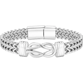 Náramek B-TOP Dvouvrstvý pánský proplétaný náramek z nerezové oceli Infinity