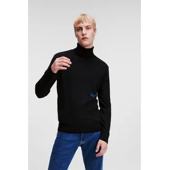Pánský svetr SVETR KARL LAGERFELD JEANS KLJ LIGHTWEIGHT TURTLENECK BLACK