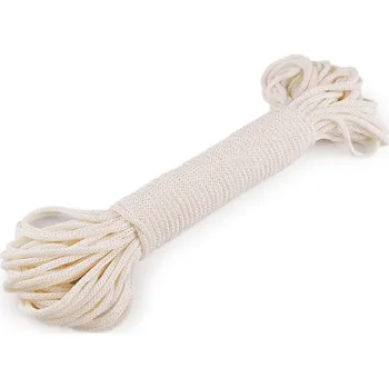 Výprodej - Eko pletená šňůra Ø4 mm - krémová nejsvětlejší 25m Varianta: 1 krémová nejsvět., Balení: 25 m