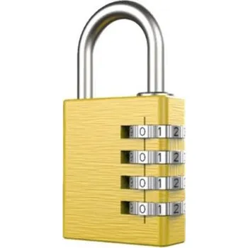 Visací zámek Ne Kódový visací zámek stejné klíčování, Hliník Vnitřní, venkovní 6mm třmen, Zlatá