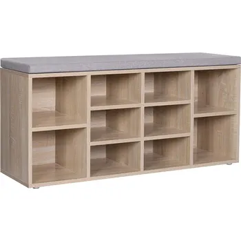 Botník s lavicí s šedým sedákem WESO SONOMA 104x30 cm