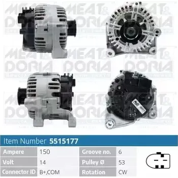 Alternátor MEAT & DORIA Alternátor MAD 5515177 + DOPRAVA ZDARMA!
