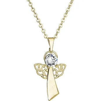 Náhrdelník Náhrdelník anděl víry crystal pozlacený FABOS
