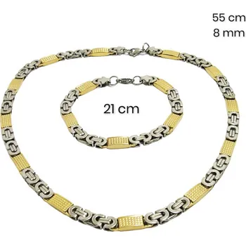 Souprava šperků Ocelový náhrdelník+náramek 23735400