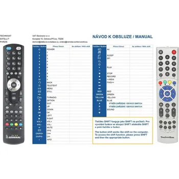 Dálkový ovladač General TECHNISAT 103TS103 - náhradní dálkový ovladač 13604