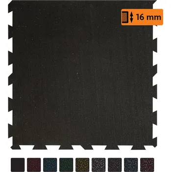 Rohožka FMT Podlahová puzzle guma FLOMA FitFlo SF1050 (okraj) - 100x100x1,6 cm Barva: Černá