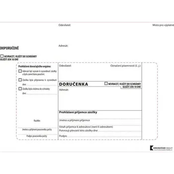 Obálka UHU Doručenky B6 - bez pruhu, pro správní řízení, samolepicí, 100 ks 991.939