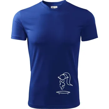 Chlapecké oblečení Skákající holčička - Dětské triko sportovní (dresovina) - 146 cm/10 let ( Královská modrá )