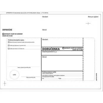 Obálka UHU Doručenky C5 - bez pruhu, pro správní řízení, s krycí páskou, 100 ks 991.642
