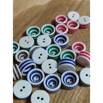 Knoflík Knoflík designový barevné pruhy 10 ks 2 velikosti