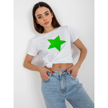 Dámské tričko T-shirt-RV-TS-8626.00-white-green BASIC Feel Good šedá 3206449