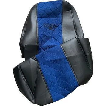 Potah sedadla Autopotahy kožené+manšestr pro SCANIA R, černo-modrá barva (č. 137)