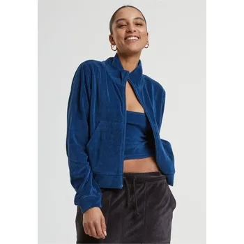 Dámská větrovka Ladies Short Velvet Track Jacket - black 3XL