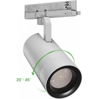 Lištový třífázový reflektor Pava 2 19-42W 940 20°-45° 230V bílý