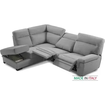 Sedací souprava Rohová sedací souprava DANNY s funkcí relax, levá, elektrické, šedá (tessuto promo ash - l.grey - caribou)