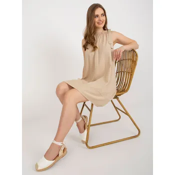 Dámské oblečení Dress-TW-SK-BI-89923.29-beige Och Bella krémová 3215901