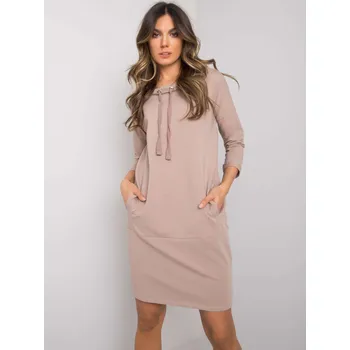 Dámské šaty Dress-RV-SK-7325.26-dark beige RUE PARIS krémová 3215408