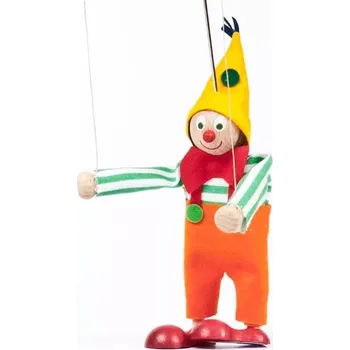Dřevěná loutka šašek Jarmil 12 cm