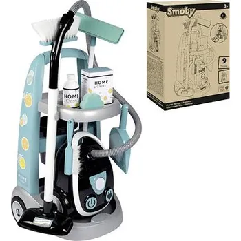 Doplněk pro panenku Smoby Vozík pro malou uklízečku s vysavačem