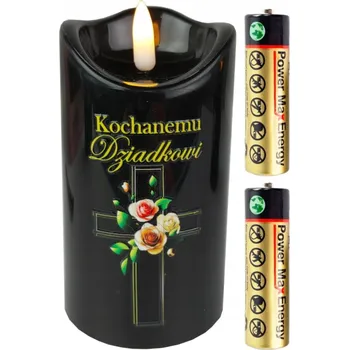 Svíčka DEKORATIVNÍ ČERNÁ LED SVÍČKA PRO MILOVANÉHO DĚDEČKA 12 CM NÁPLŇ DO HŘBITOVNÉ SVÍČKY