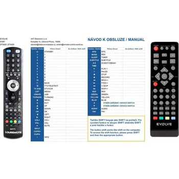 Dálkový ovladač General EVOLVEO GALAXY, ANDROMEDA DT-3020, DT-4020 - náhradní dálkový ovladač 15276
