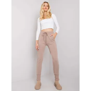Sweatpants-RV-DR-7358.06P-dark beige RUE PARIS krémová 3210574