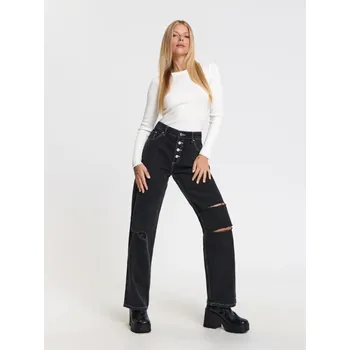 Dámské džíny Sinsay - Džíny straight se středně vysokým sedem - šedá - 2083F-90J - 2083F-90J-32