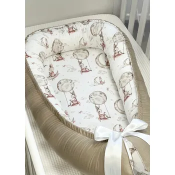 Hnízdečko pro miminko Oboustranné hnízdečko pro miminko - béžové se zajíčky