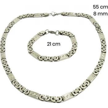 Souprava šperků Ocelový náhrdelník+náramek 23754600