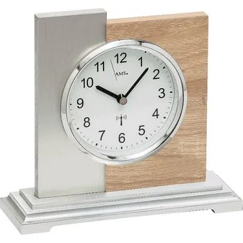 Hodiny Luxusní stolní hodiny 5151 AMS s dekoraci dřeva Sonoma, řízené rádiovým signálem 17cm