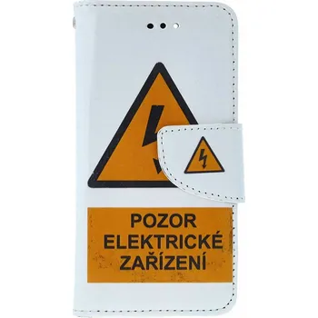 Pouzdro na mobilní telefon Pouzdro iPhone SE 2022 knížkové Pozor elektrické zařízení (kryt neboli obal na iPhone SE 2022)