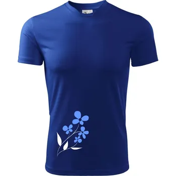 Chlapecké oblečení Modrá květina - Dětské triko sportovní (dresovina) - 146 cm/10 let ( Královská modrá )