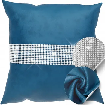 Povlak na dekorativní polštářek Velurový povlak na polštář 50x50 cm s цирконами, klasický do obýváku, různé barvy