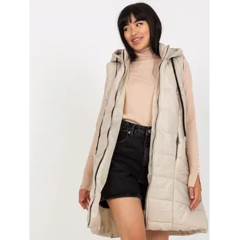 Dámský kabát Vest-TW-KZ-BI-82019.09-light beige Och Bella krémová 3212238